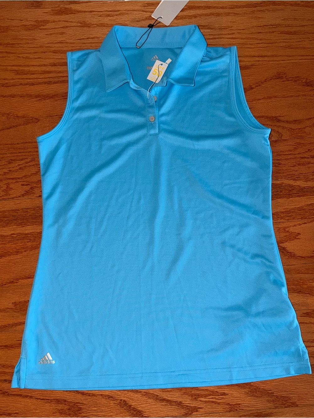 adidas Women’s Bright Turquoise Sleeveless Polo Tank